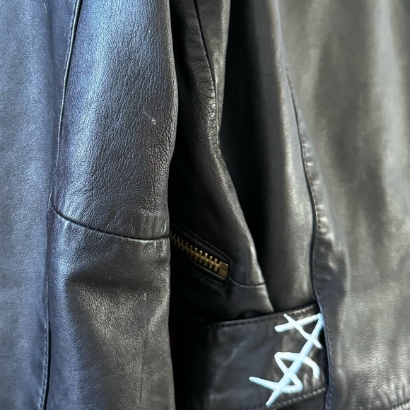 AllSaints Exclusive Pre-Customized Balfern Belted Hem Leather Biker Jacket - Picture 10 of 10